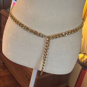 Jones New York Logo Gold Chain Belt